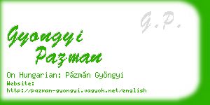 gyongyi pazman business card
